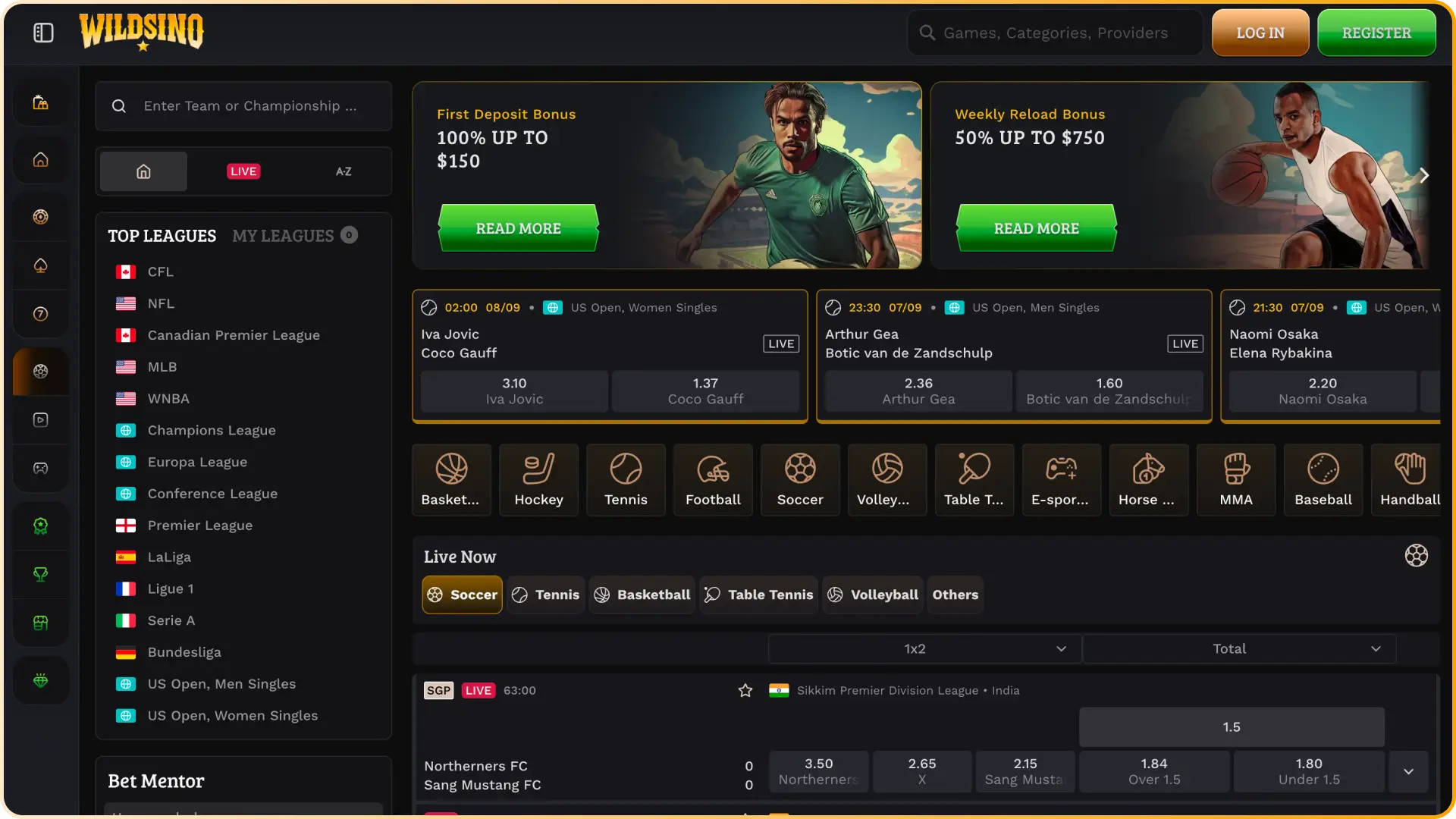 Navigate the official Wildsino sport section for smooth live betting.
