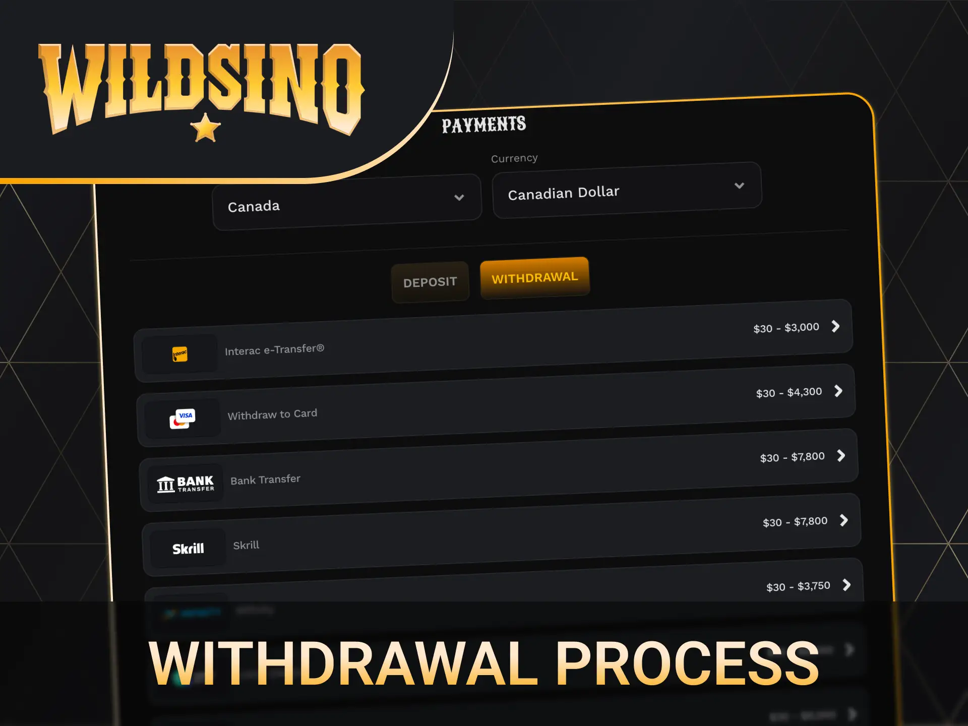 Request fast withdrawals and collect your Wildsino winnings quickly.